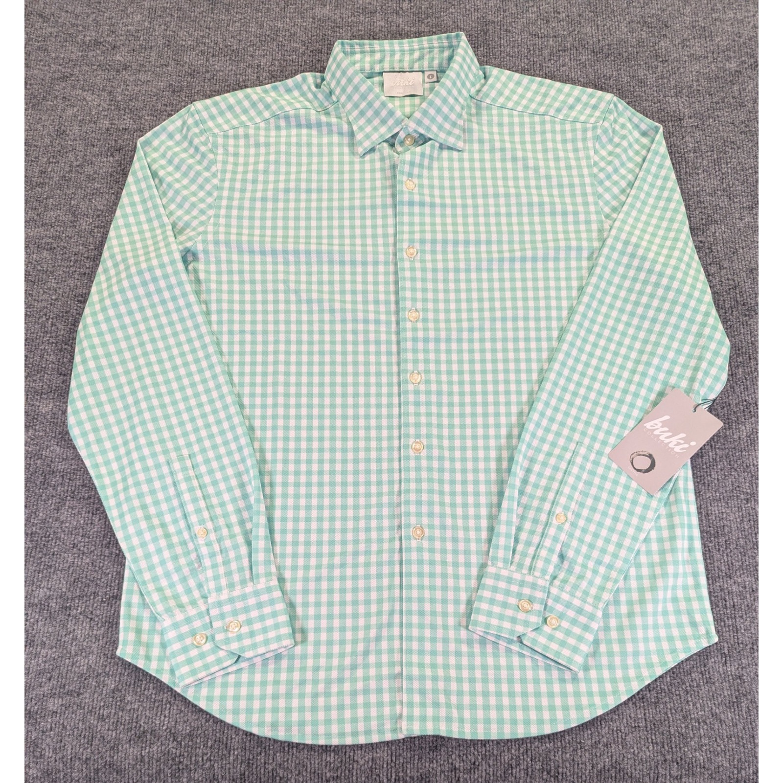 Buki Collection Mauro Ls Check Shirt Emerald Gingham Kinoki-3.0 Technical Large
